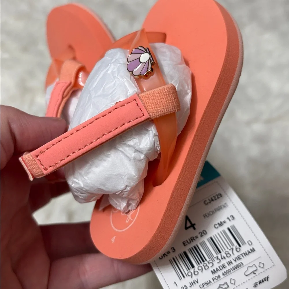 NWT Reef Light Pink Peach Parfait Toddler Little Charming Sandals Size 4
